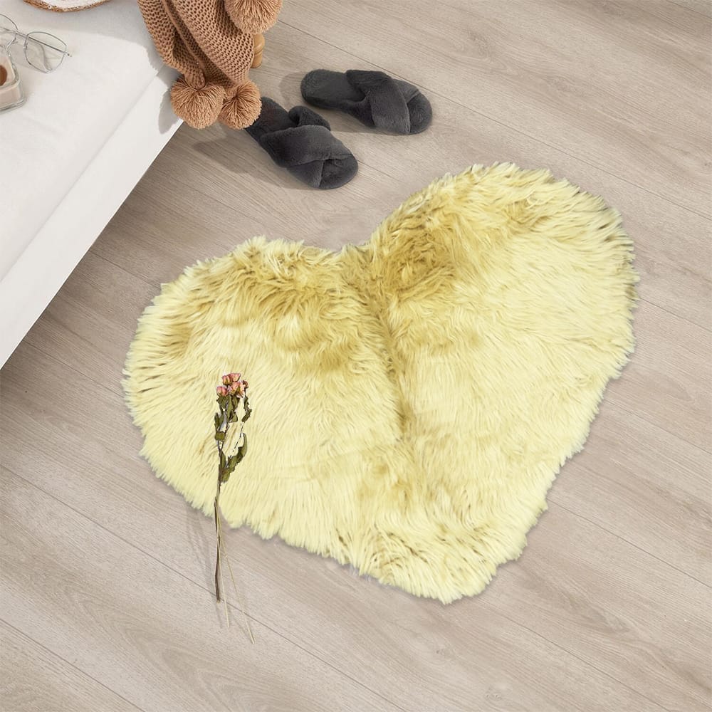 Heart Shaped Rug - Yellow