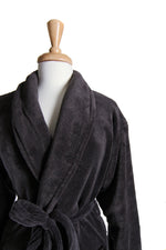 velvet black bathrobe