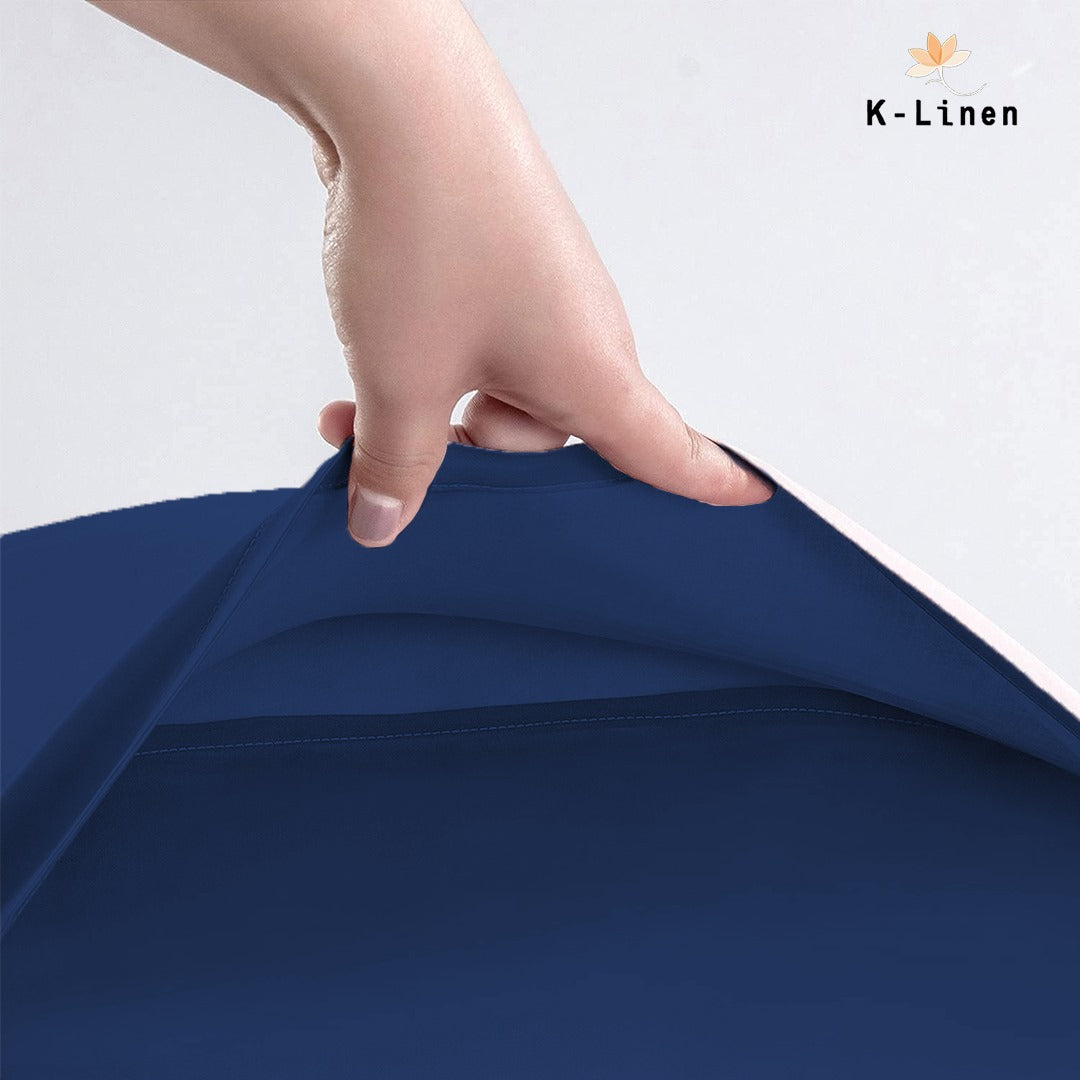 pair of jersey pillow cover navy blue 1 pillow cover.