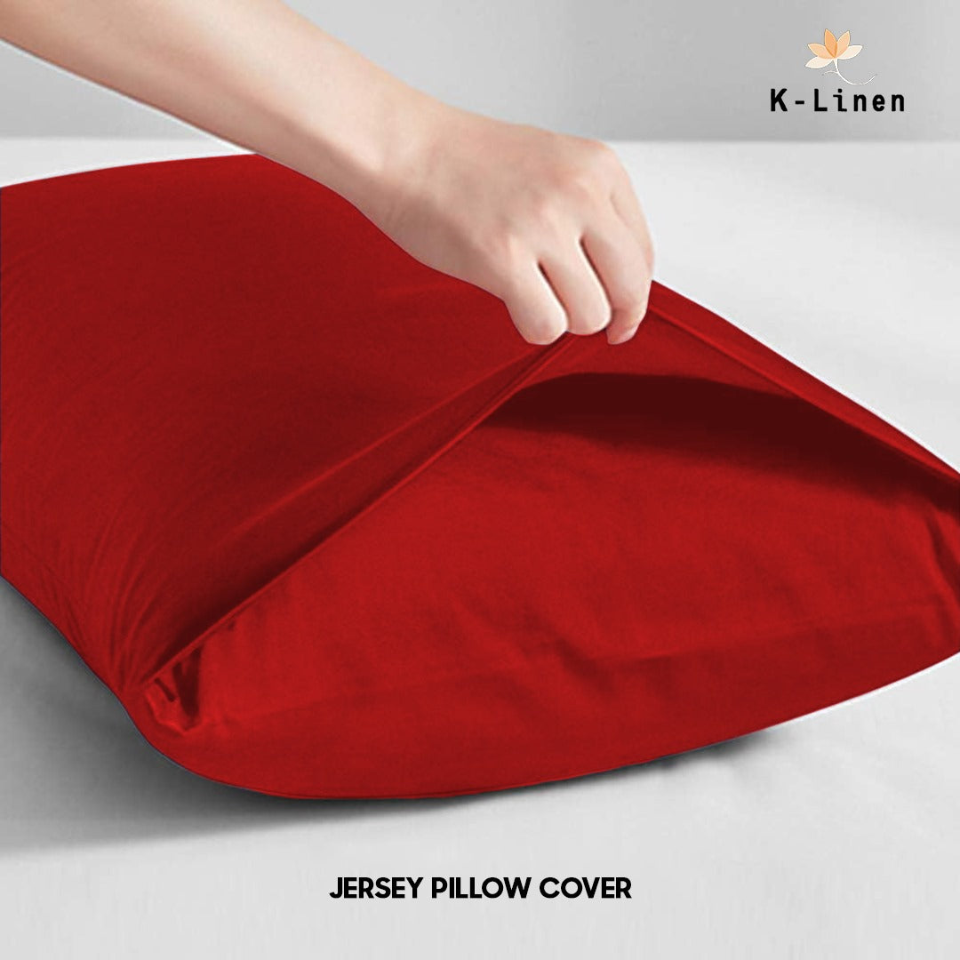 pair of jersey pillow cover red pillow cover.