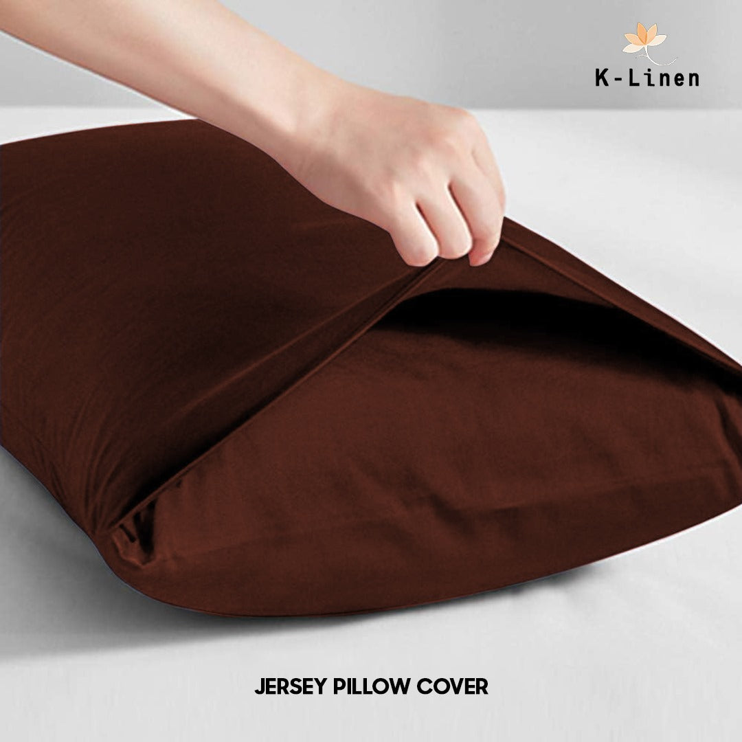 pair of jersey pillow cover brown pillow cover.