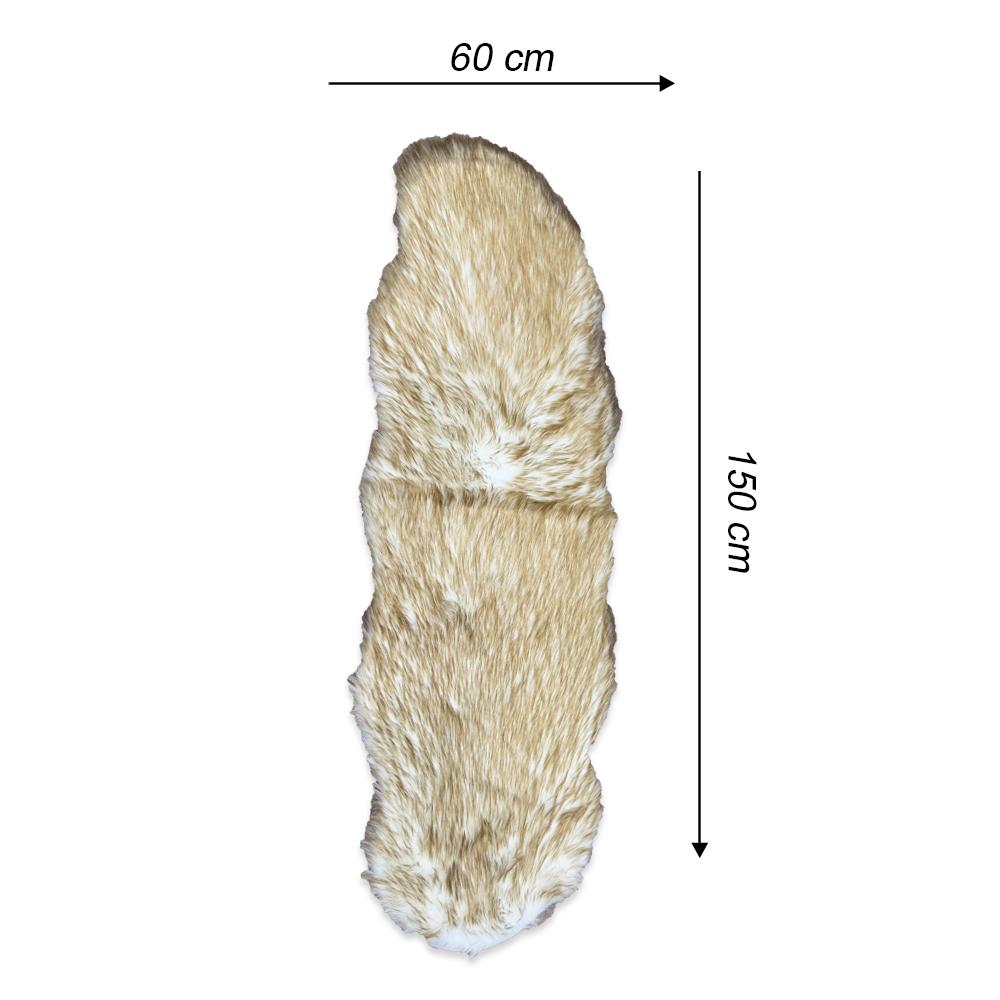 Rectangular Furry Rug Yellow White Soft Plush | K-Linen