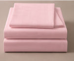 Cotton Sateen Stripe Bed Sheet Set-Pink