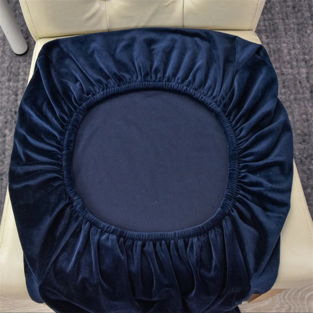 Velvet Dining Chair Covers - Blue