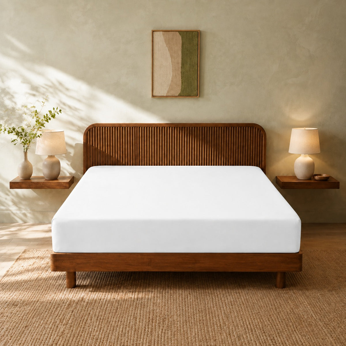 Jersey Bed Fitted Sheet- White
