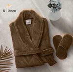 velour brown bathrobe