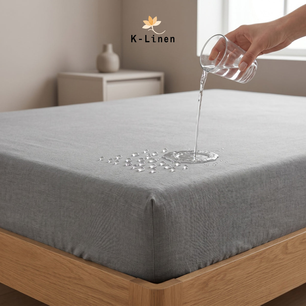 Water Proof Mattress Protector - Grey