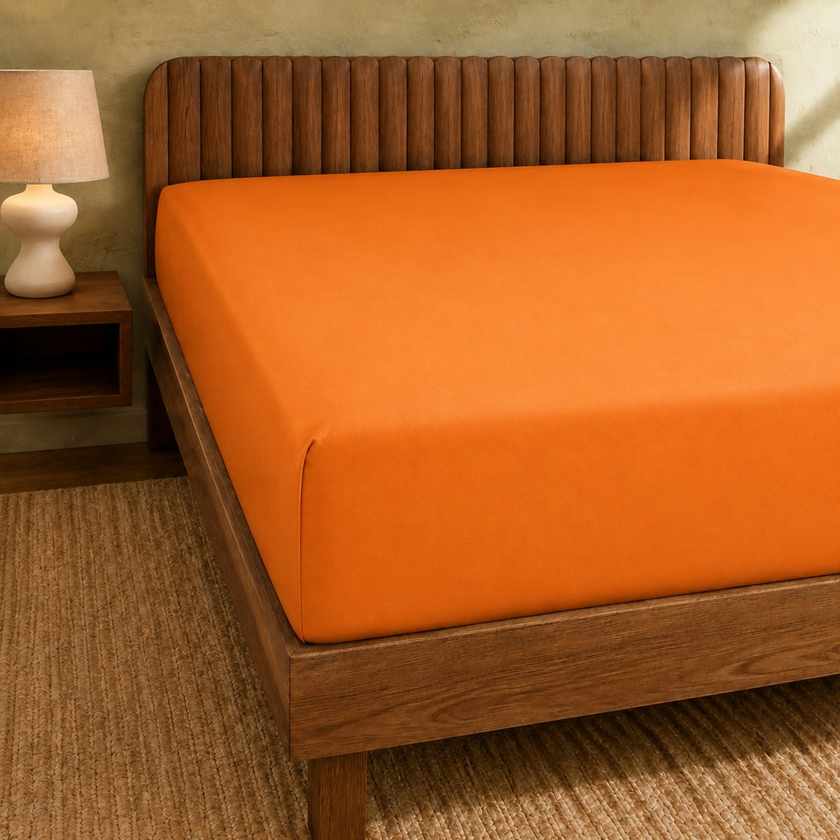 Jersey Bed Fitted Sheet - Orange