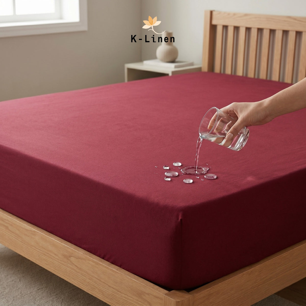 Water Proof Mattress Protector - Maroon