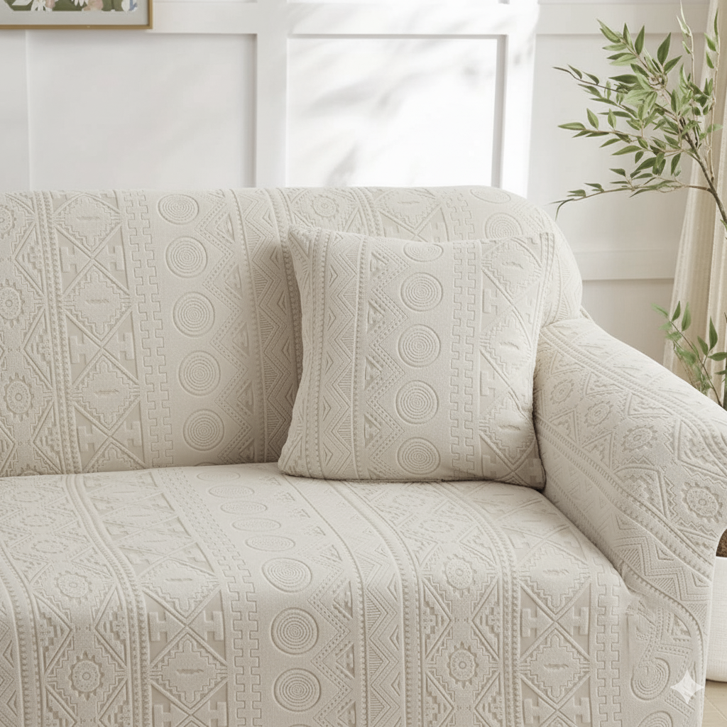 Bohemian Sofa Cover - Beige