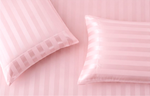 Cotton Sateen Stripe Fitted Sheet 3 Pcs - Pink