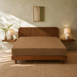 Jersey Bed Fitted Sheet- Camel Brown