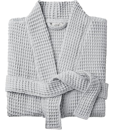 waffle bathrobe light grey 1