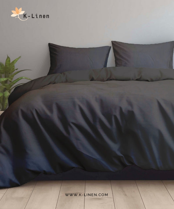 Black Solid Bed Sheet Set