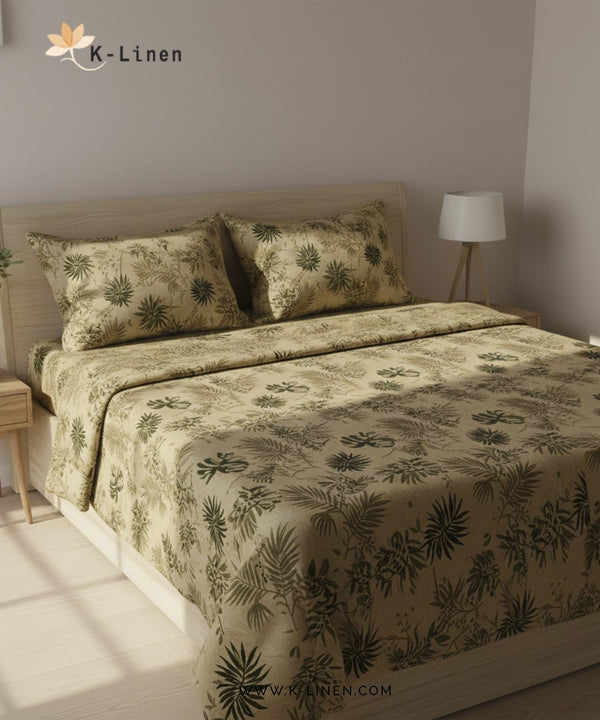 Jacquard Bedsheet - Golden