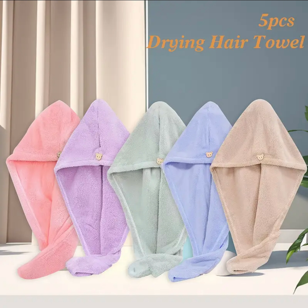 set of 5 pcs ultra abosrbed hair towel wraps hair towel wraps.
