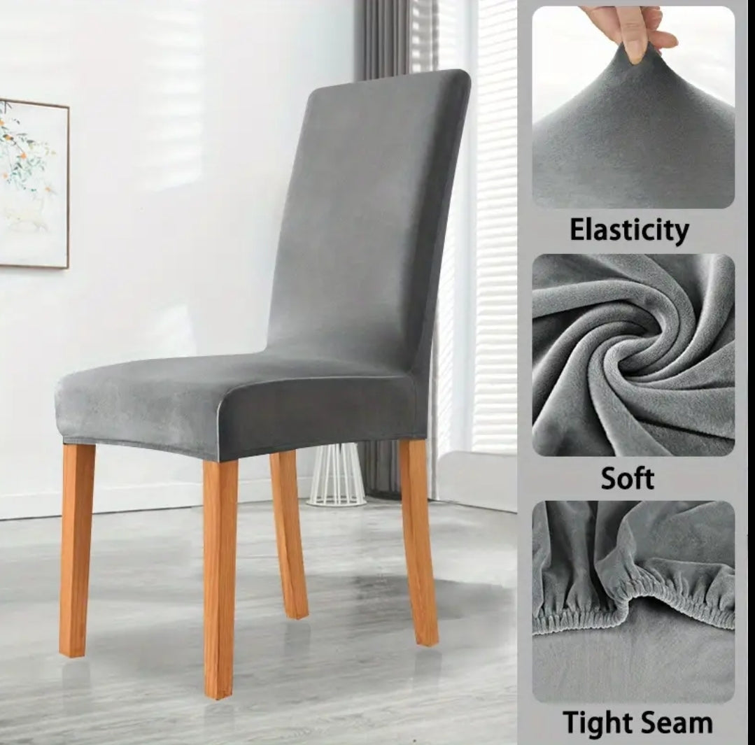 velvet dining chair covers grey