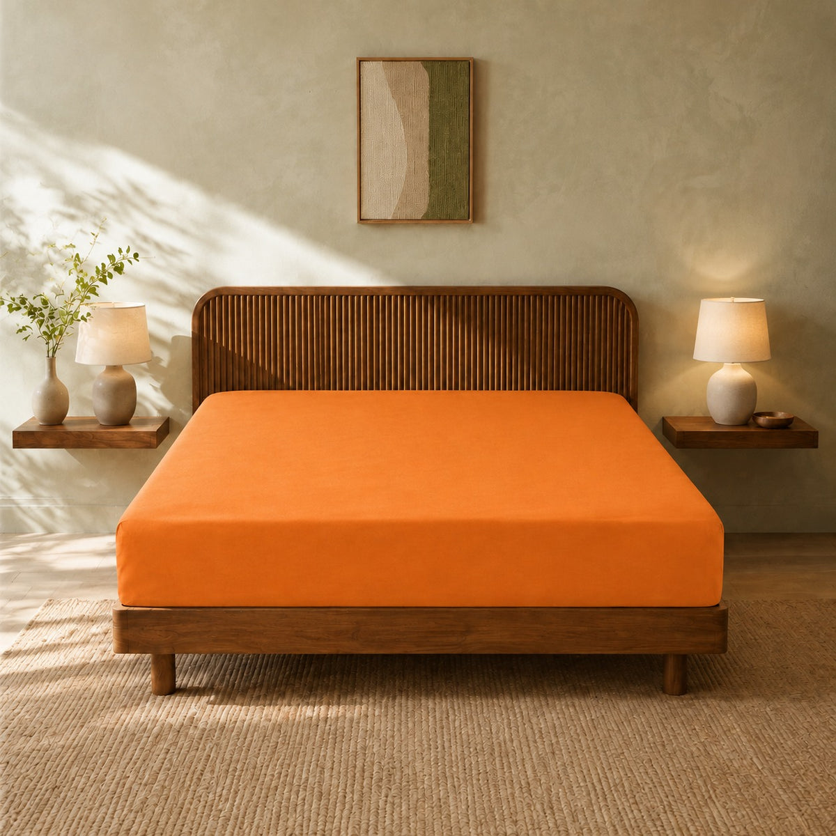 Jersey Bed Fitted Sheet - Orange