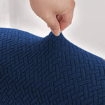 stripe jacquard sofa cover navy blue sofa cover.