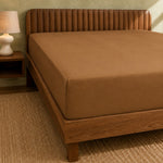 Jersey Bed Fitted Sheet- Camel Brown