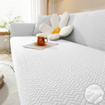 Stripe Jacquard Sofa Cover - White