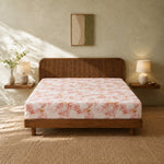 Peachy Floral Printed Fitted Sheet