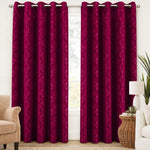 Jacquard Curtains - Maroon