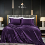 premium satin sheet plum purple
