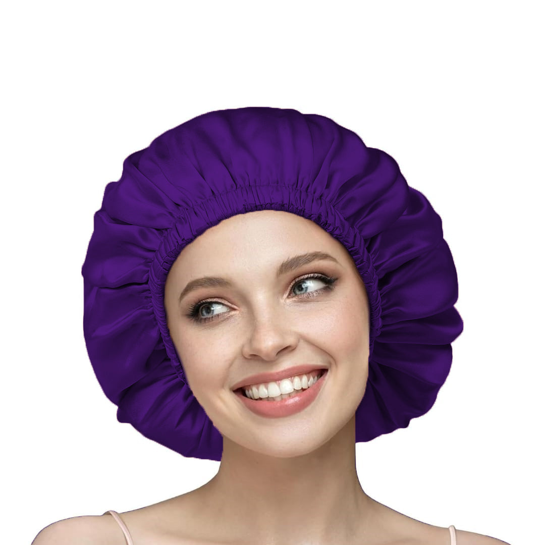 silk hair bonnet deep purple