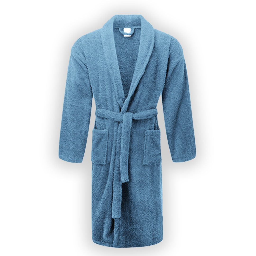 terry premium bathrobe blue