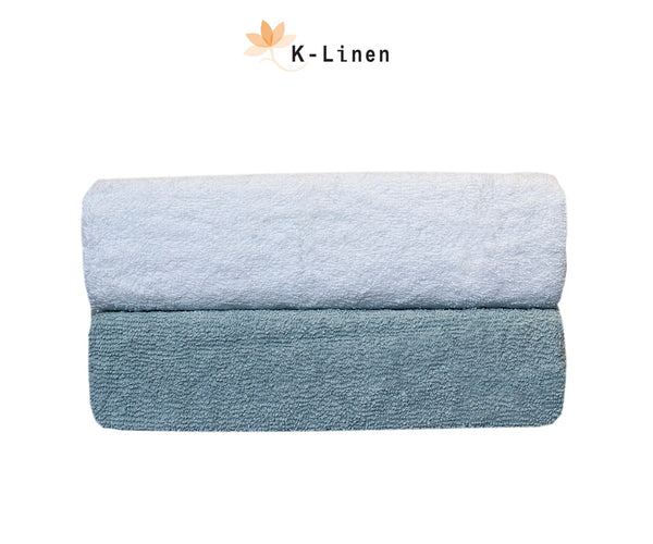 Towel Set Of 2 Pcs - Aqua & White