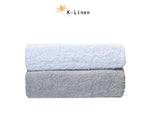 towel set of 2 pcs grey white towel.