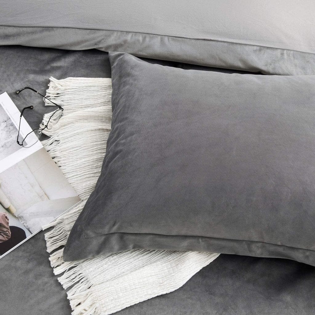 Velvet Pillow Cover - Grey