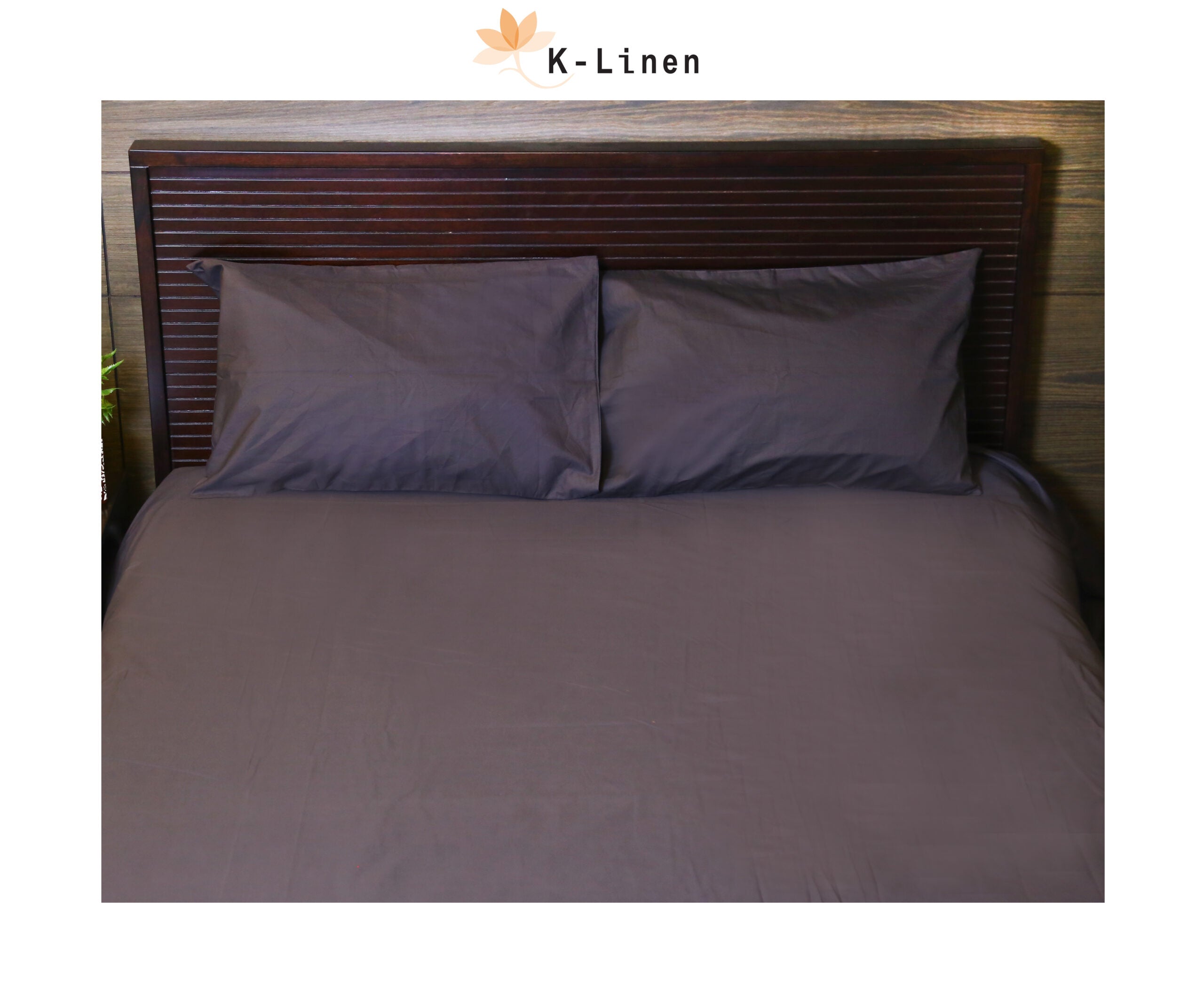 Grey Solid Bed Sheet Set