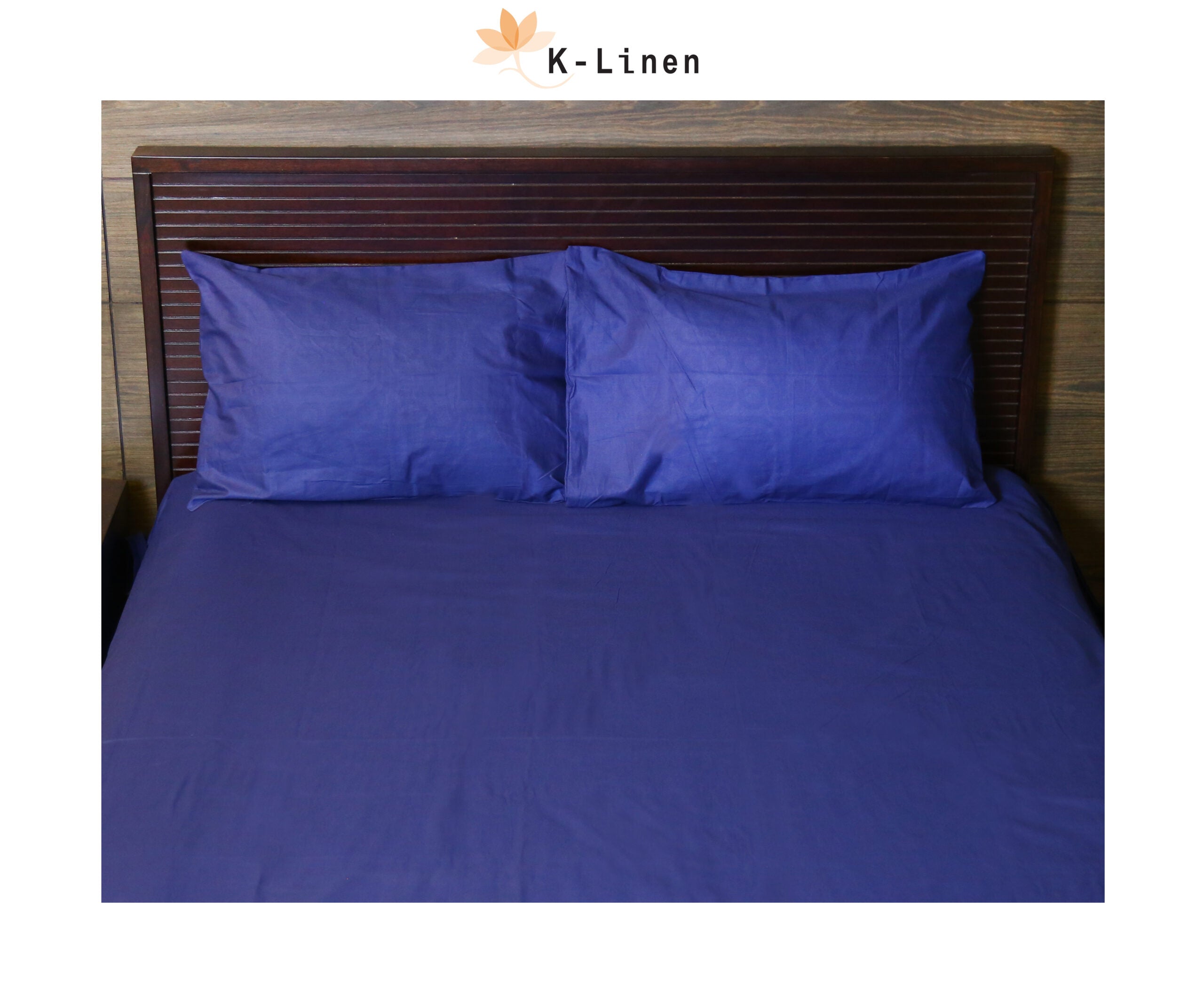 Navy Blue Solid Bed Sheet Set