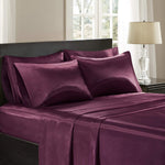 premium satin sheet plum purple