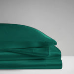 premium satin sheet emerald green