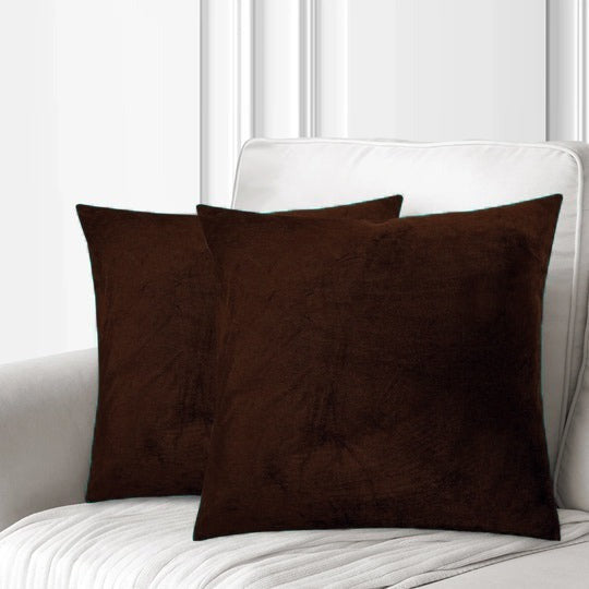 velvet premium cushion cover brown cushion cover.