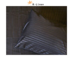 Cotton Sateen Stripe Sheet Black