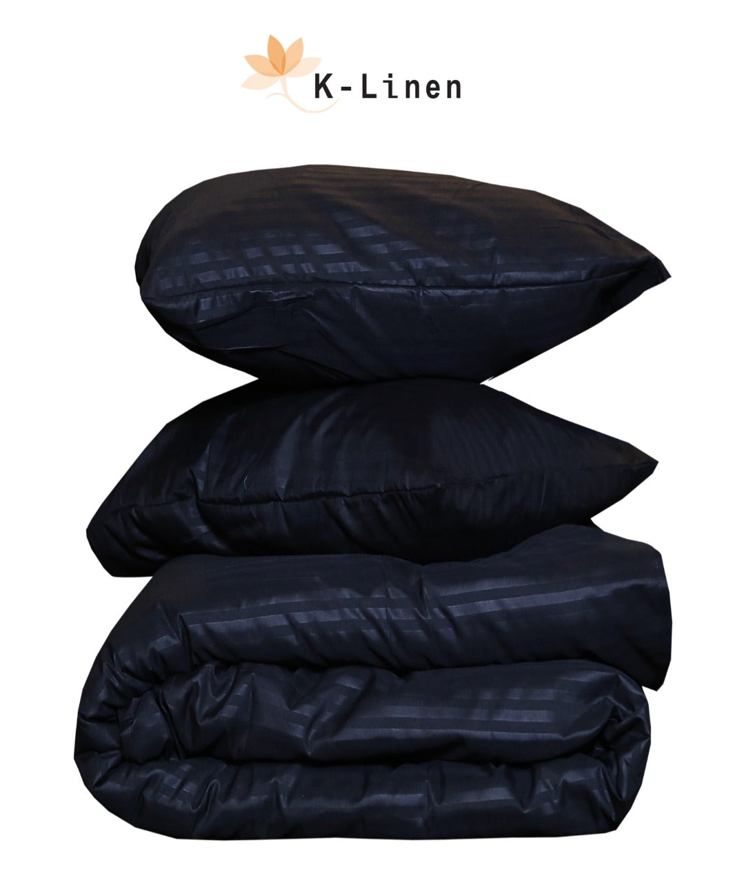Cotton Sateen Stripe Sheet Black