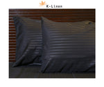 Cotton Sateen Stripe Sheet Black