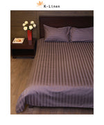 grey satin stripe bed sheet set bed sheet set.
