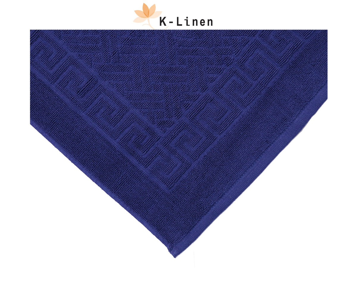 greek bath mat blue