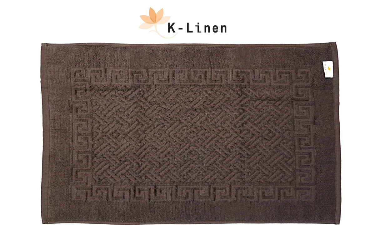 greek bath mat brown