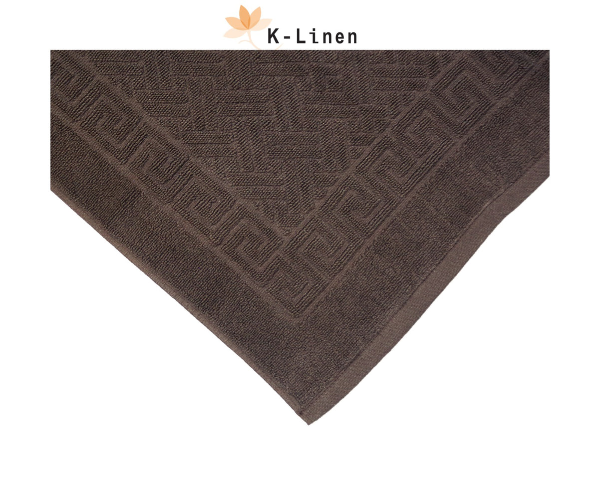 greek bath mat brown