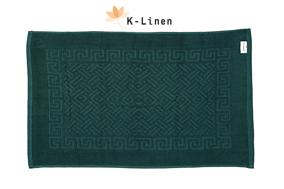 greek bath mat green