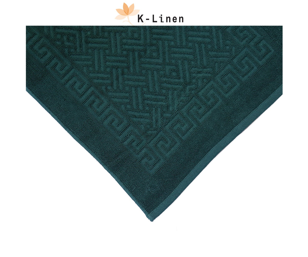 greek bath mat green