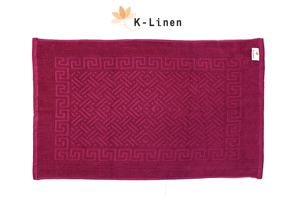greek bath mat red