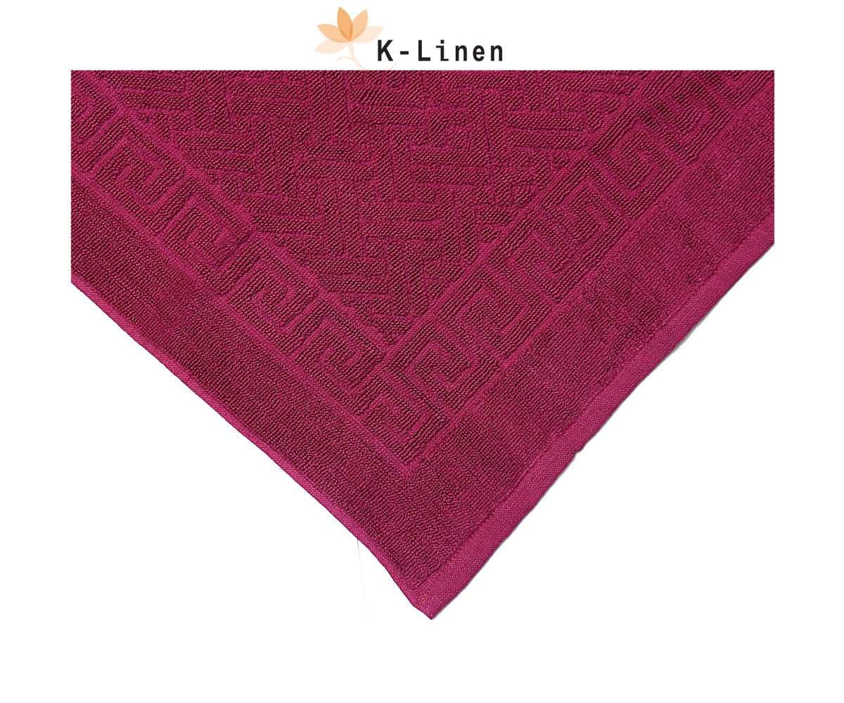 greek bath mat red