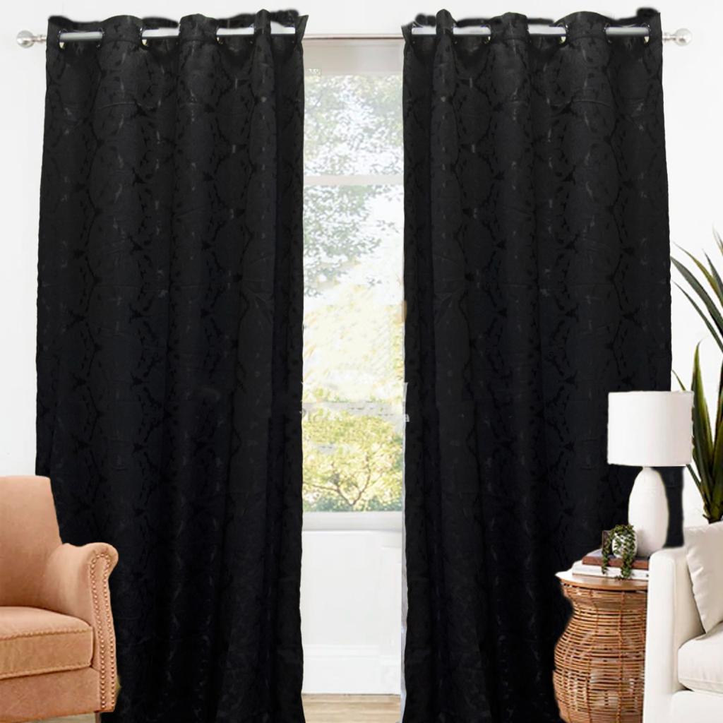 jacquard curtains black